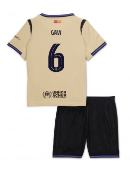 Billige Barcelona Paez Gavi #6 Bortedraktsett Barn 2025-26 Kortermet (+ Korte bukser)